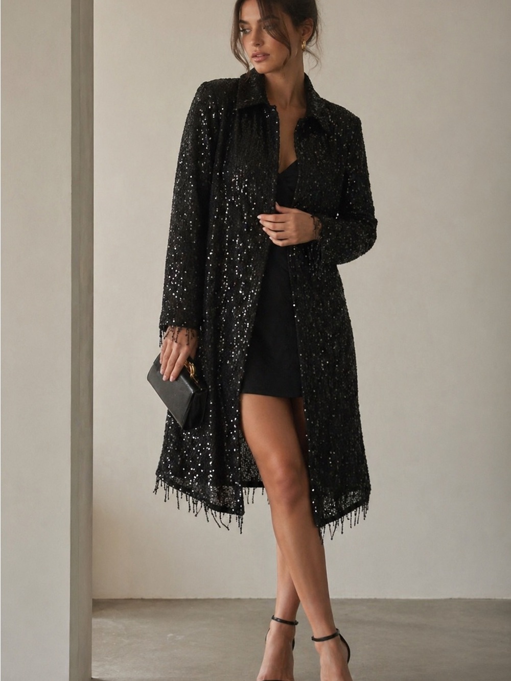 Zara Limited Edition sequin shirt dress